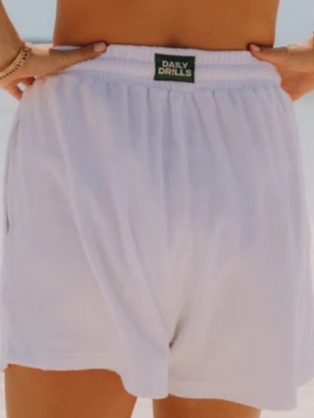 Daily Drills White Terry Cloth Shorts XS/S